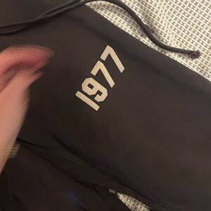 Essentials Black Sweatpants with White Print